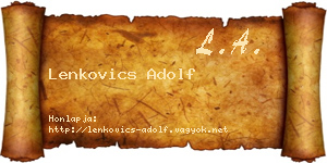 Lenkovics Adolf névjegykártya